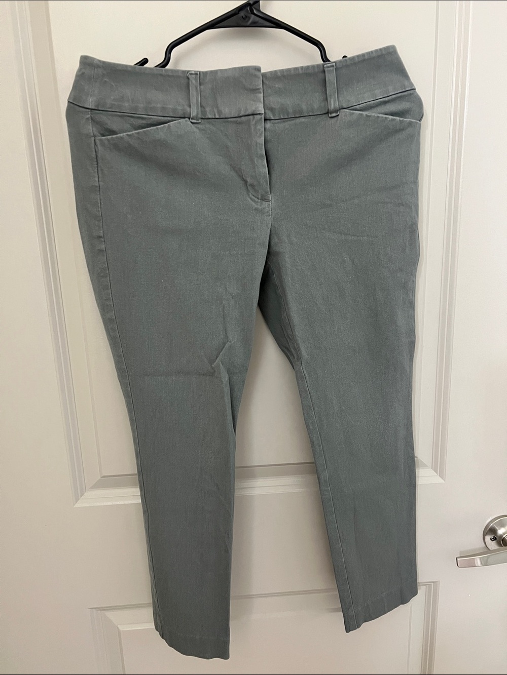 LOFT Slate Gray Slim Cropped Trousers